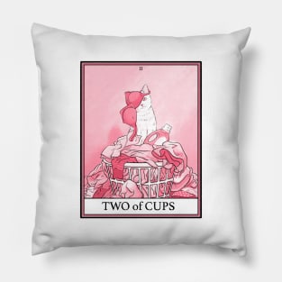 Two of Cups Cat Tarot Pillow