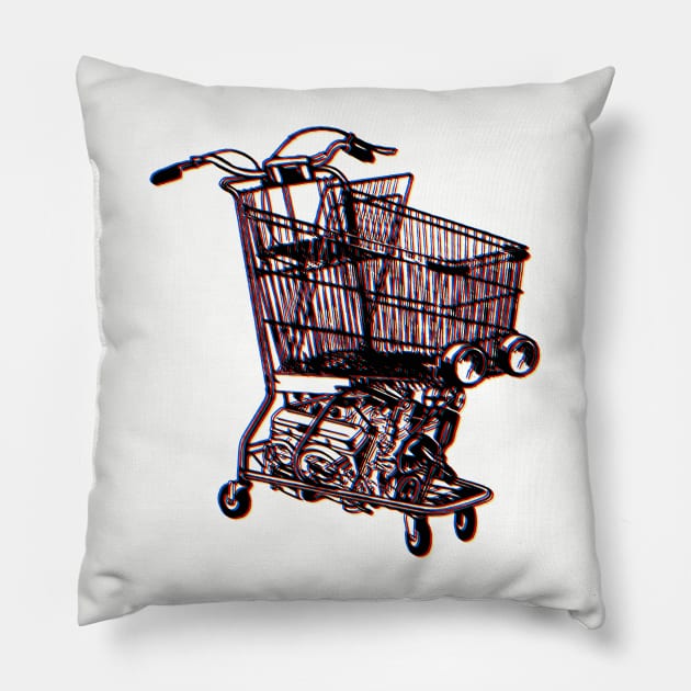 Shopping Cart Pillow by StudioPM71