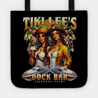 Tiki lee's Dock Bar Sparrows Point Bar Pirate Girls Tote