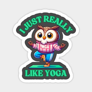 Owl Yoga Magnet