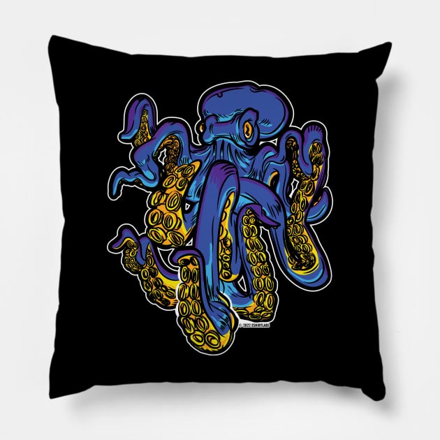 Giant Blue Octopus Pillow by eShirtLabs