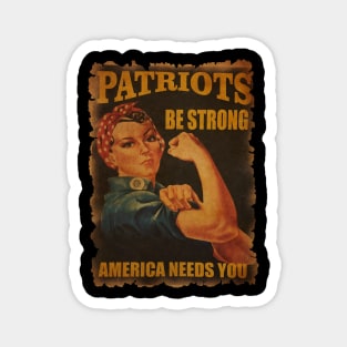 Vintage Rosie the Riveter USA Patriot Strong Magnet