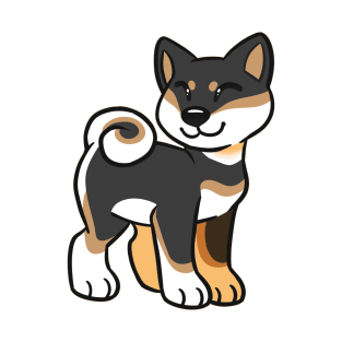 Happy Shiba Inu - Black and Tan T-Shirt