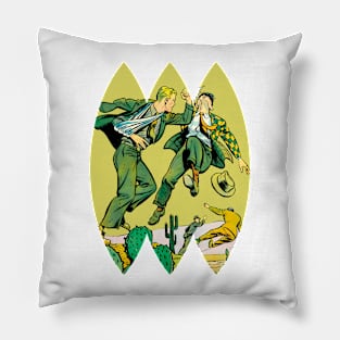 Fight Desert Retro Vintage Comic Old Fantasy Scifi Funny Popart Pillow