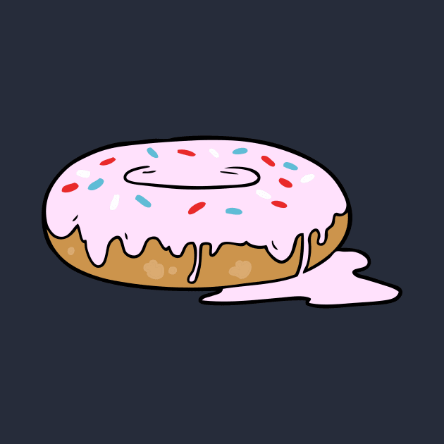 Melting Frosting Pink Donut with Sprinkles by InkyArt