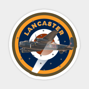 Lancaster Bomber in searchlight being attacked in RAF Roundel Magnet