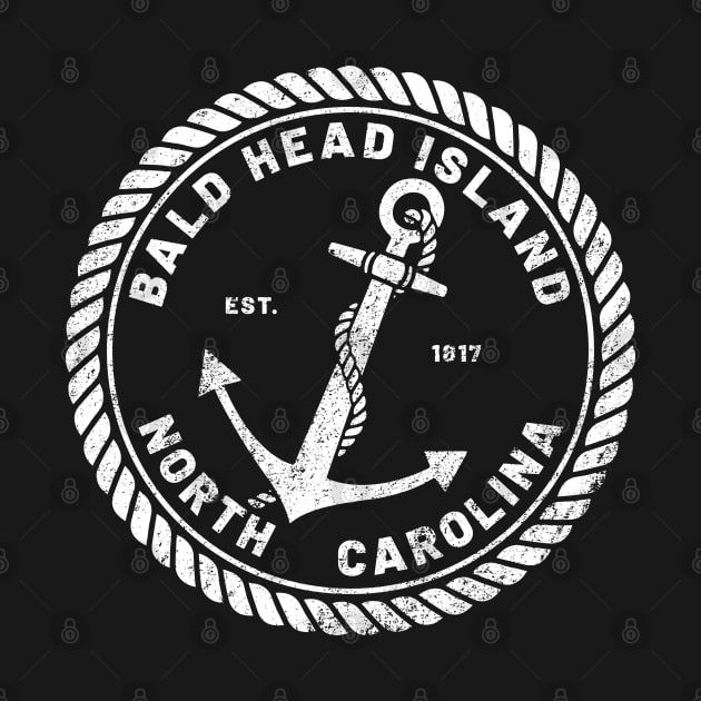 Vintage Anchor and Rope for Traveling to Bald Head Island, North Carolina by Contentarama