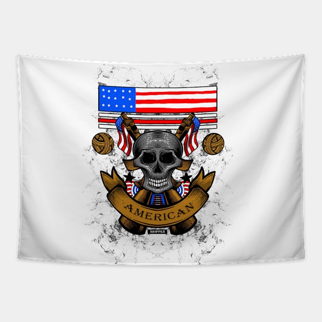 American Snipper Tapestry by Skywee