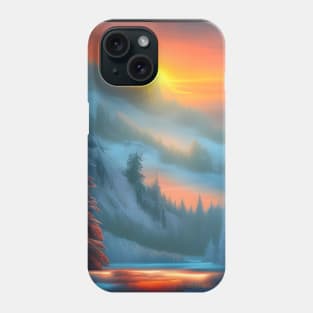 colorful winter sunset Phone Case