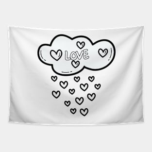 Black in white love Tapestry