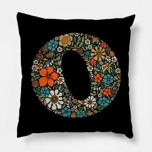 Hippie Floral Letter O Pillow