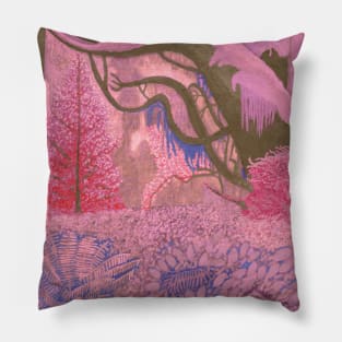 Forest Jungle Pink Spring Pillow