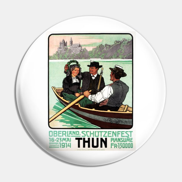 THUN OBERLAND SCHUTZENFEST German Swiss Festival Vintage Pin by vintageposters