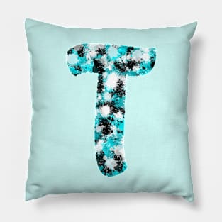 Paint Splash Letter T Pillow