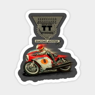 The Legendary Giacomo Agostini Ago Motorcycle Champion TT winner MotorManiac Magnet