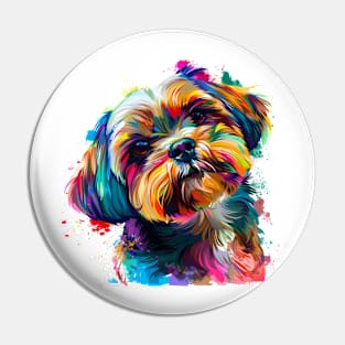 Shih Tzu Colorfull Pop Art Design For Dog Onwer Pin