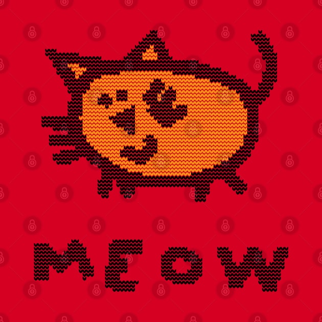 Knitted Cat Meow by ellenhenryart