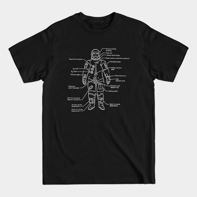 Discover Astronaut Space Suit Diagram Artwork - Astronaut Space - T-Shirt