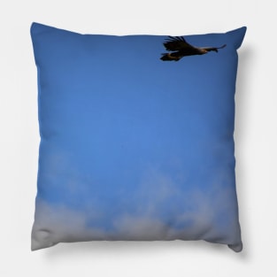 Golden Eagle Soaring the Cloudy sky Pillow