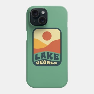 Lake George Adirondacks New York Retro Sunset Badge Phone Case