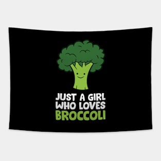 Broccoli Girl Just a Girl Who Loves Broccoli Tapestry