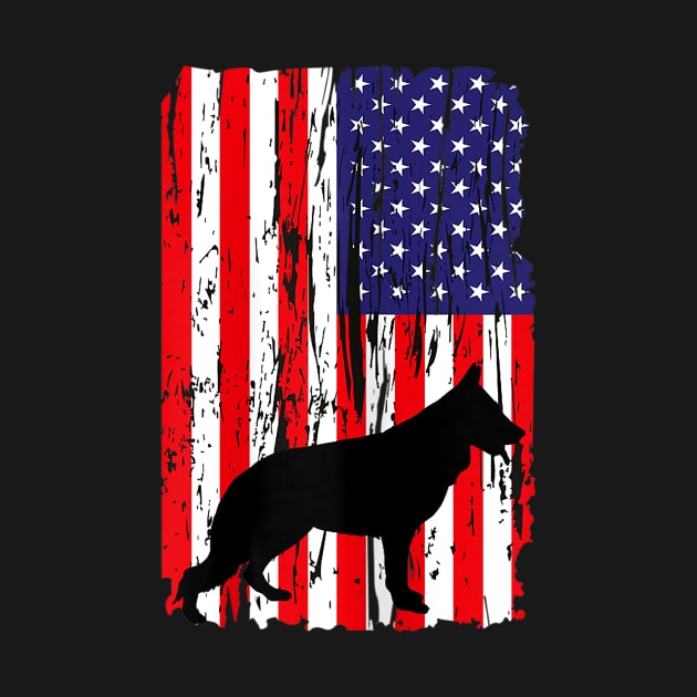 Patriotic German Shepherd American Flag Dog by Jannysingle