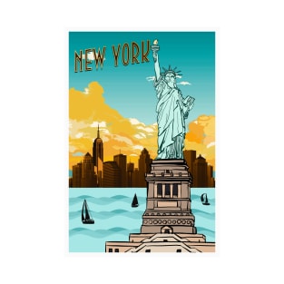 New York Retro Travel Poster T-Shirt