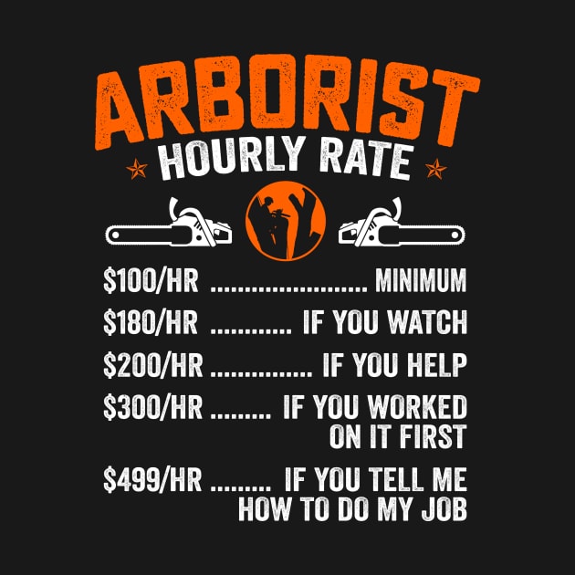 Hourly Rate Chart Arborist Logger Take Care Of Tree Trimmer by Norine Linan 