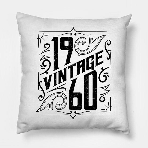60th birthday gifts for men and women 1960 gift 60 years old Pillow by Cheesybee