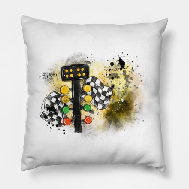 Dirt Track Racing Pillow by HJstudioDesigns