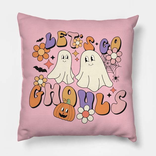 Let's Go Ghouls Pillow by Erin Decker Creative