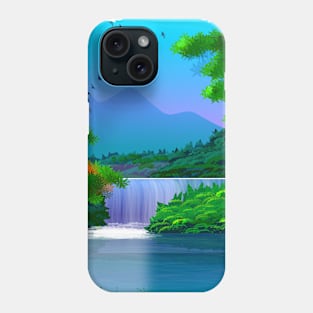 Abstract Landscape With Waterfall Phone Case