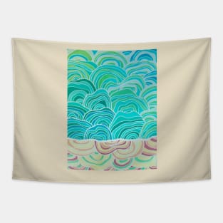 Winter Sunset Oceanscape Tapestry