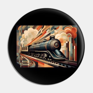 I like trains, Art Deco Pin