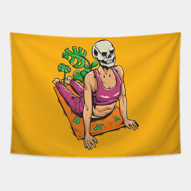 Till death do us yoga Tapestry by Chromalabs