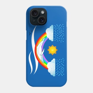 Magic Whale flying on a Rainbow Phone Case