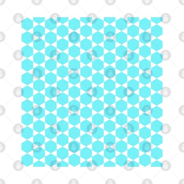 Concentric hexagons - blue by helengarvey