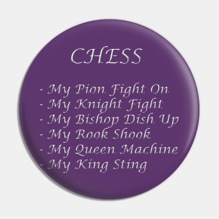 Chess Slogan - Chess Poem Pin