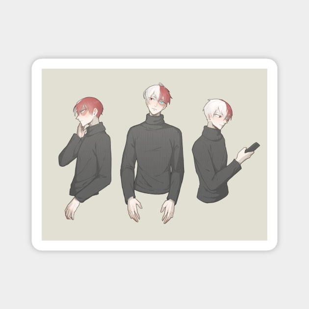 Black turtleneck Magnet by limesicle