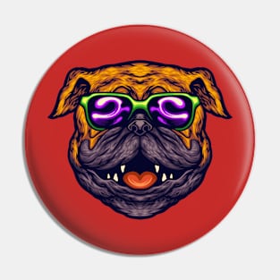 hippie pug Pin