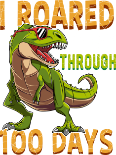 I Roared Through 100 Days Of School Dinosaur Gift Magnet