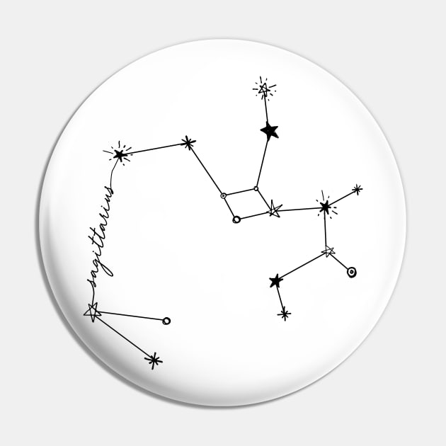 Sagittarius Zodiac Drawing Constellation Sticker Pin by aterkaderk