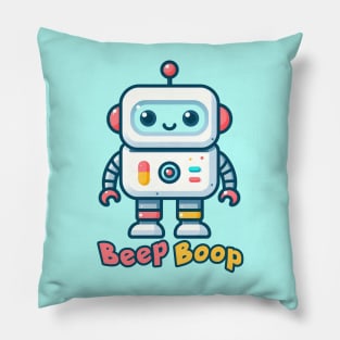 Kids Robot Beep Boop Cute Robots Pillow