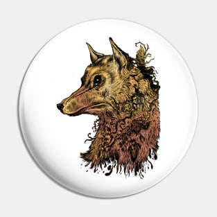 Snarky Wolf Head Pin
