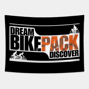 Dream Bikepack Discover Orange on Dark Color Tapestry