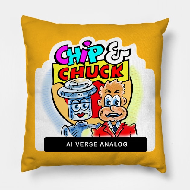 AI verse Analog Pillow by chipandchuck