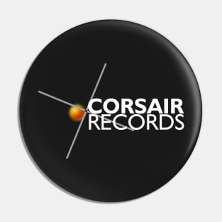 Corsair Records Logo White Text Pin