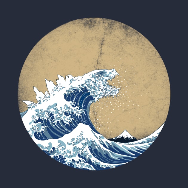 Hokusai Kaiju - Vintage version by Mdk7