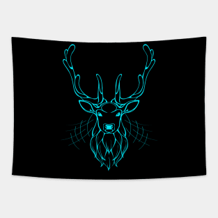 Turquoise deer head Tapestry