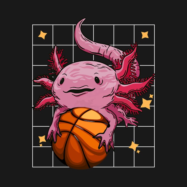 Axolotl Playing Basketball Sport, Basketball Axolotl by PaulAksenov